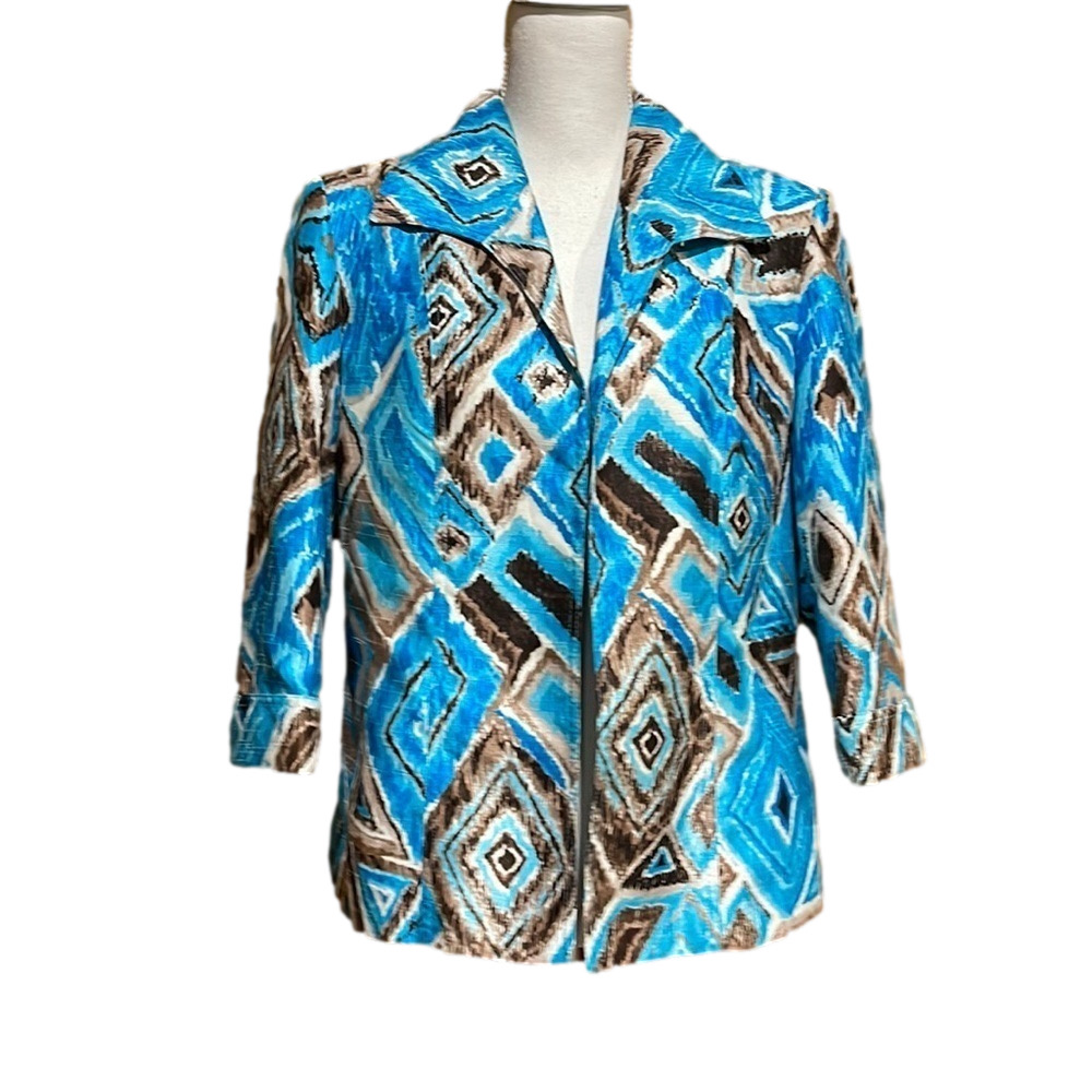 Investments Ikat Open Front Jacket/Blazer - EUC